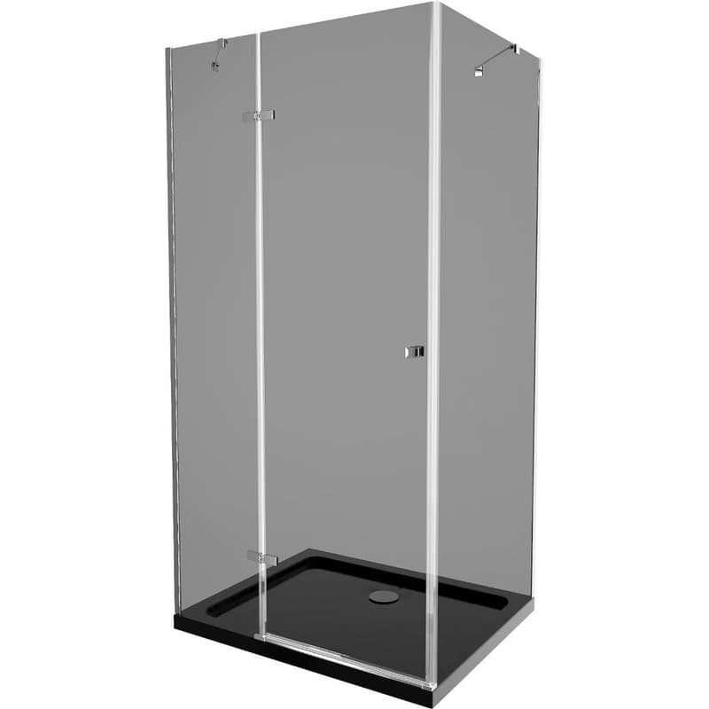 MEXEN/S - Roma sprchovací kút 100x80, grafit, chróm + čierna vanička so sifónom 854-100-080-01-40-4070 1