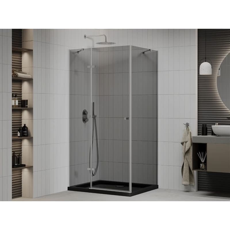 MEXEN/S - Roma sprchovací kút 100x80, grafit, chróm + čierna vanička so sifónom 854-100-080-01-40-4070 2