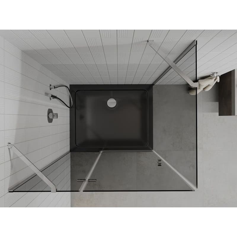 MEXEN/S - Roma sprchovací kút 100x80, grafit, chróm + čierna vanička so sifónom 854-100-080-01-40-4070 6