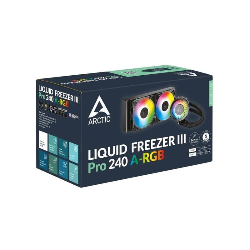 ARCTIC Vodný chladič Liquid Freezer III 240 Pre ARGB, 2x120mm, AM5, LGA1851, čierna 5