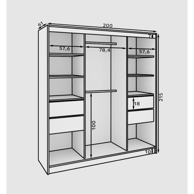 ArtAdrk Šatníková skriňa TOLA | dub sonoma 200 cm 5