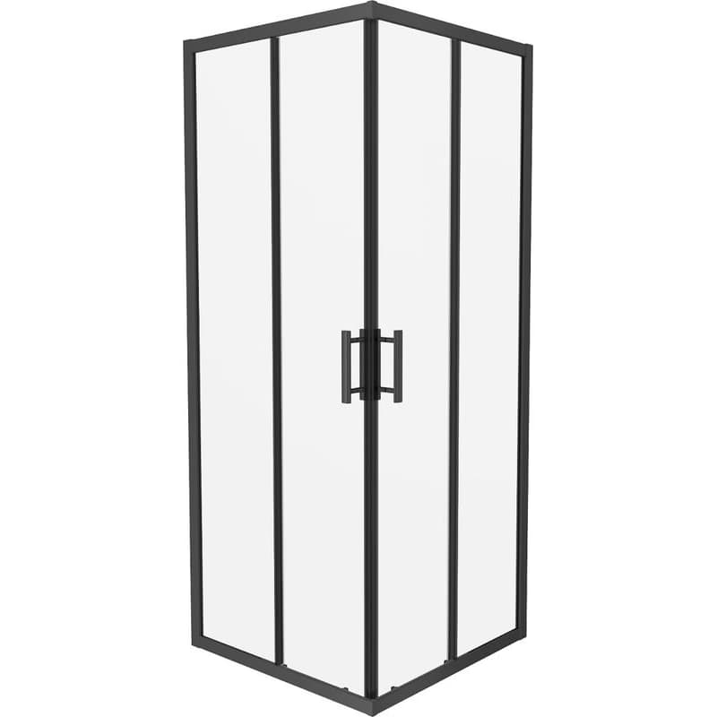 MEXEN - Rio sprchovací kút štvorec 70x70, priehľadná, čierna 860-070-070-70-00
