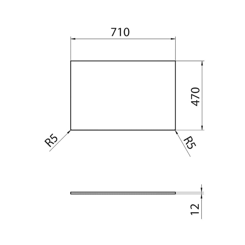 SAPHO - Doska Rockstone 71x1,2x47cm, biela mat CRR071-0101 2