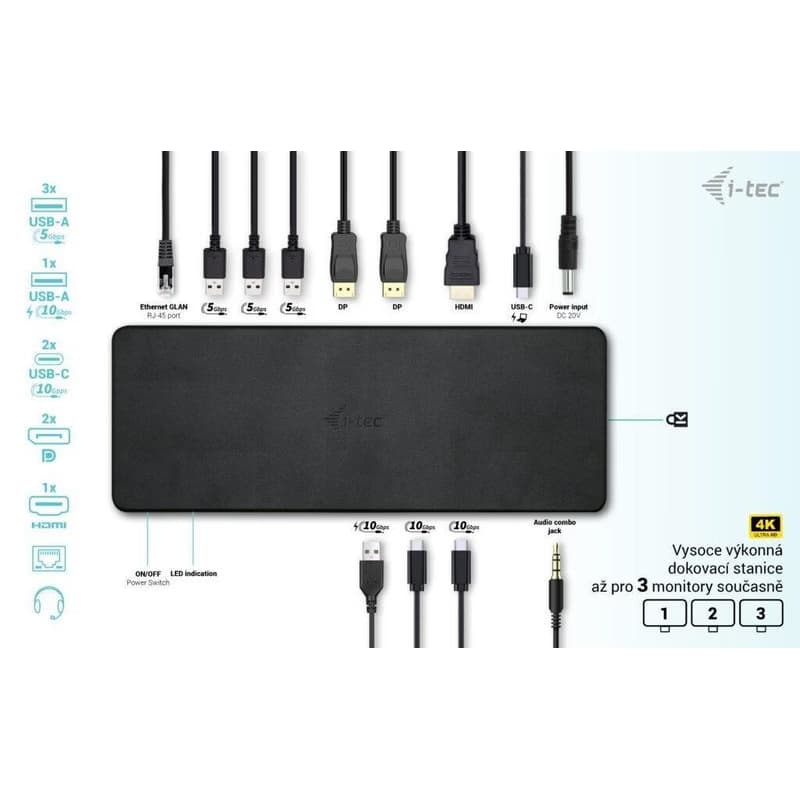 i-tec USB-C Triple 4K Display Docking Station Gen2 Pro, PD 100W 2
