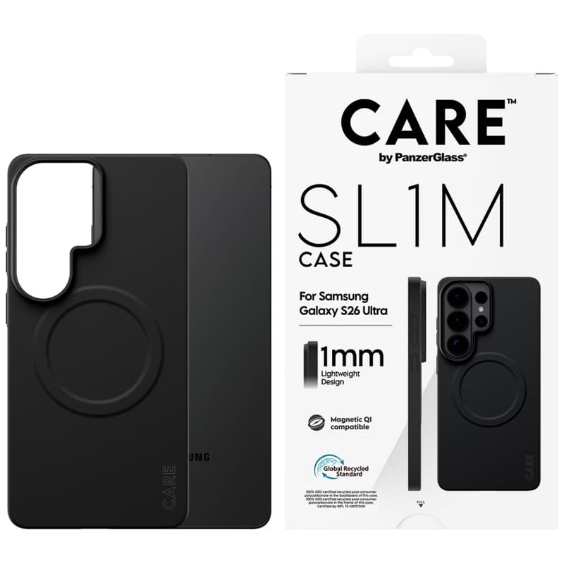 PanzerGlass CARE™ by ® SL1M Case Black w. Qi Samsung Galaxy S26 Ultra puzdro na mobilný telefón 17,5 cm (6.9") Ochranný obal Čierna