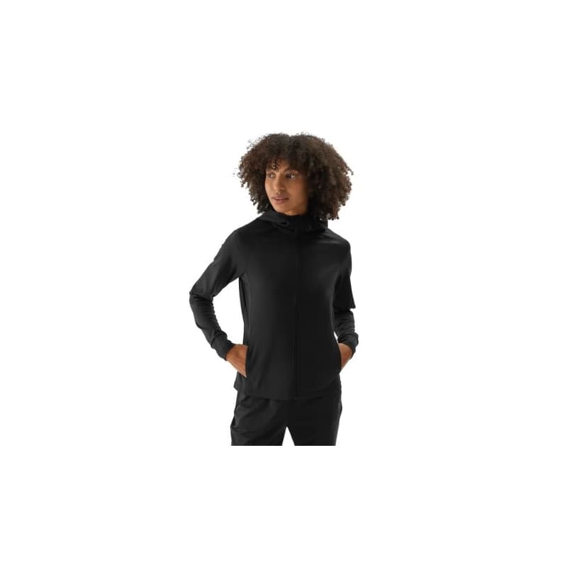 Dámska zateplená tréningová mikina so zipsom 4F SWEATSHIRT FNK-WAW24TFSWF406-20S-DEEP BLACK