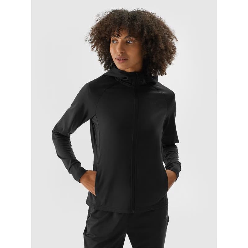 Dámska zateplená tréningová mikina so zipsom 4F SWEATSHIRT FNK-WAW24TFSWF406-20S-DEEP BLACK 2