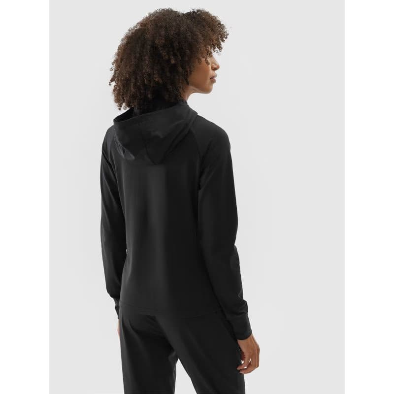 Dámska zateplená tréningová mikina so zipsom 4F SWEATSHIRT FNK-WAW24TFSWF406-20S-DEEP BLACK 3