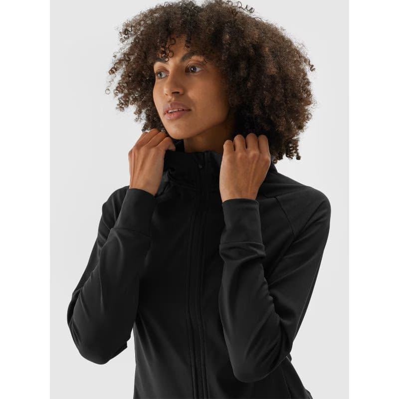 Dámska zateplená tréningová mikina so zipsom 4F SWEATSHIRT FNK-WAW24TFSWF406-20S-DEEP BLACK 4