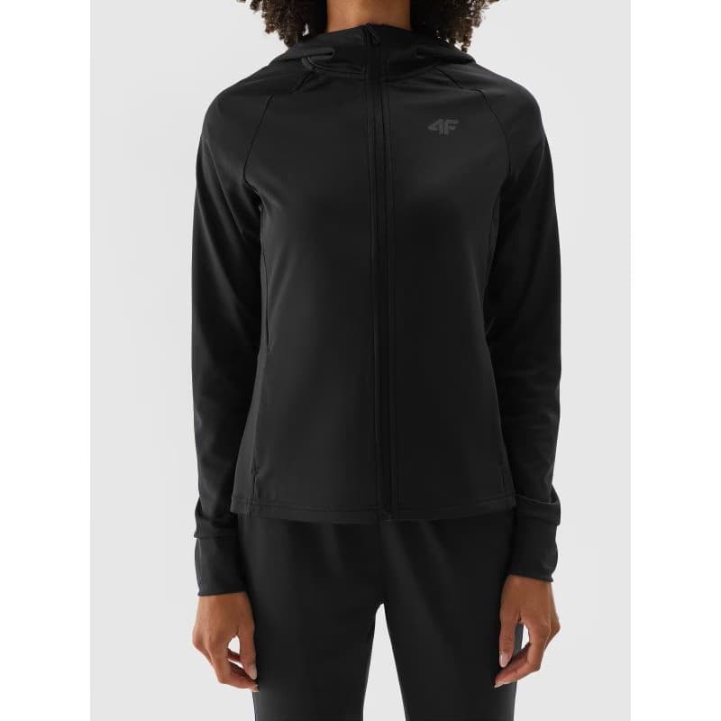 Dámska zateplená tréningová mikina so zipsom 4F SWEATSHIRT FNK-WAW24TFSWF406-20S-DEEP BLACK 5