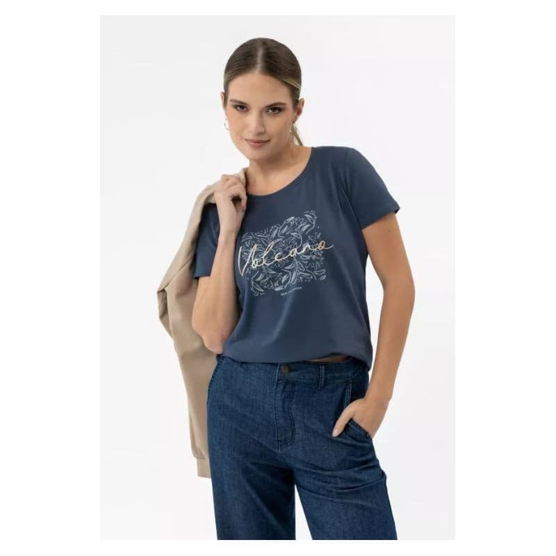 Dámske tričko s krátkym rukávom VOLCANO T-CORIS-NAVY 2
