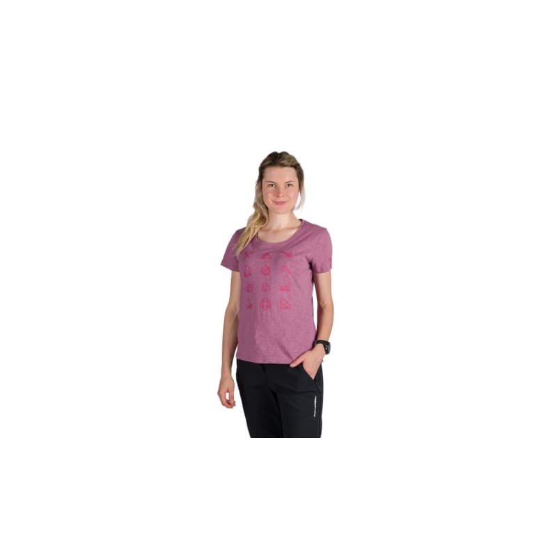 Dámske turistické tričko s krátkym rukávom NORTHFINDER CANDICE-523rosewine