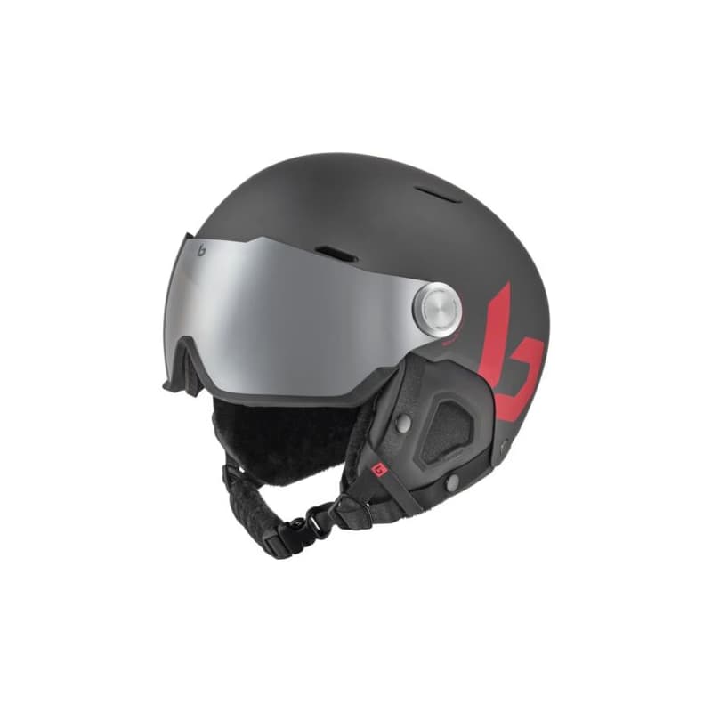 Lyžiarska prilba so štítom BOLLE Might Visor-Titanium Red Matte - Brown Gun Cat 2 1