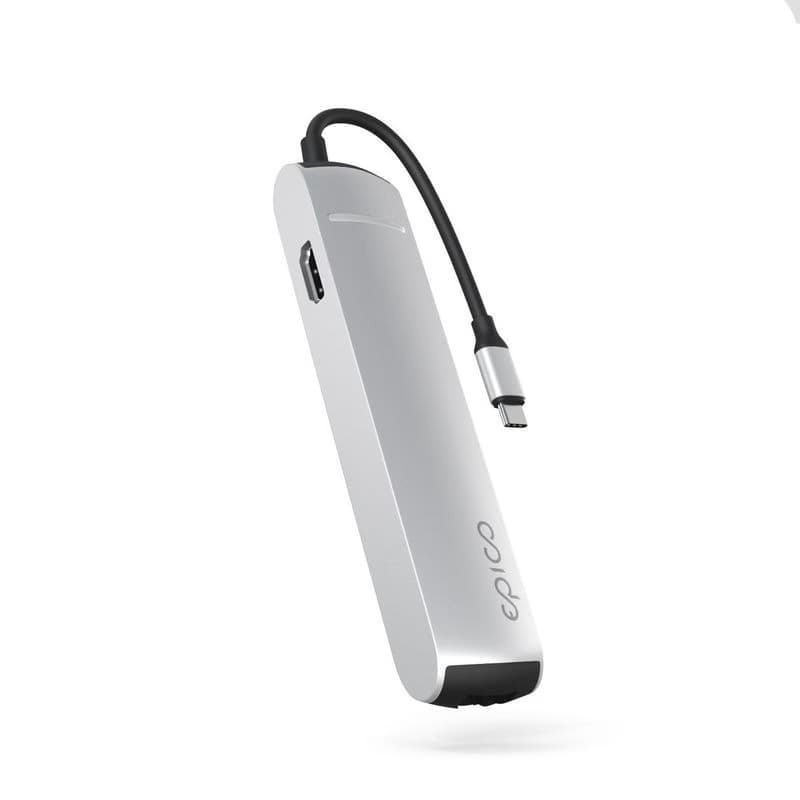 Epico 6v1 Slim Hub 8K s USB-C konektorom - strieborná 2