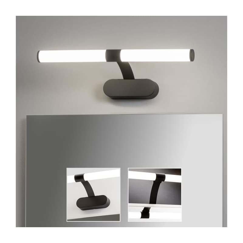 Brilagi - LED Kúpeľňové osvetlenie zrkadla TUBEO LED/6W/230V 40 cm IP44 čierna FG-M1-C07-400-BLK