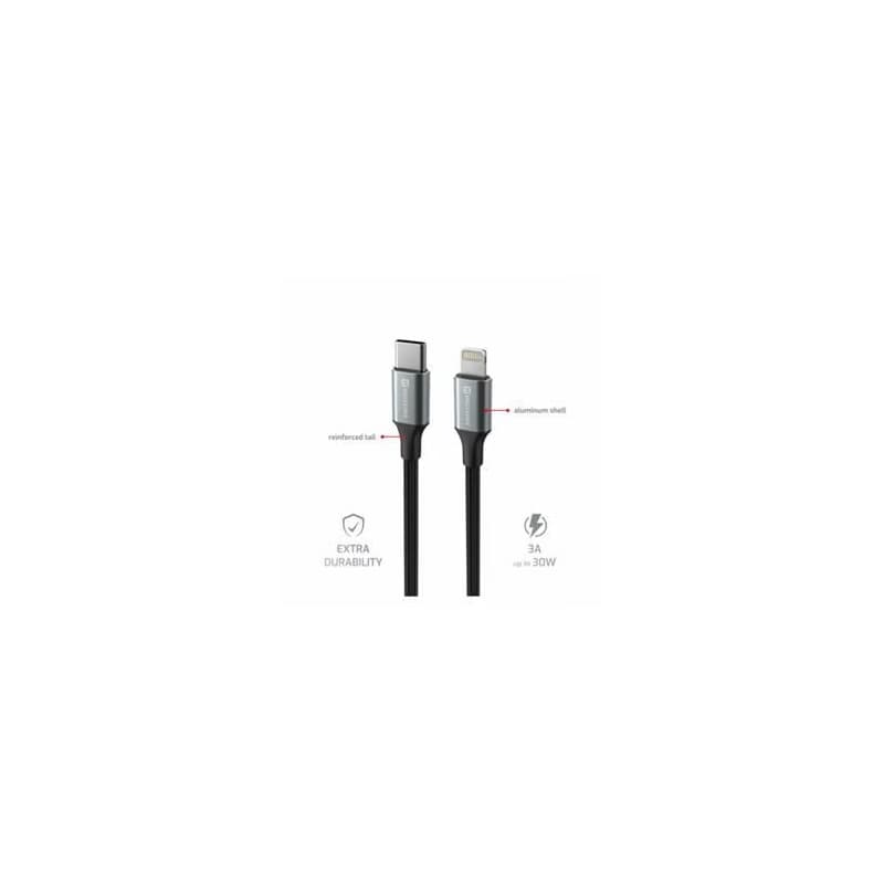 SWISSTEN DÁTOVÝ KÁBEL TEXTILE II USB-C / LIGHTNING 1,5 M ČIERNY 5