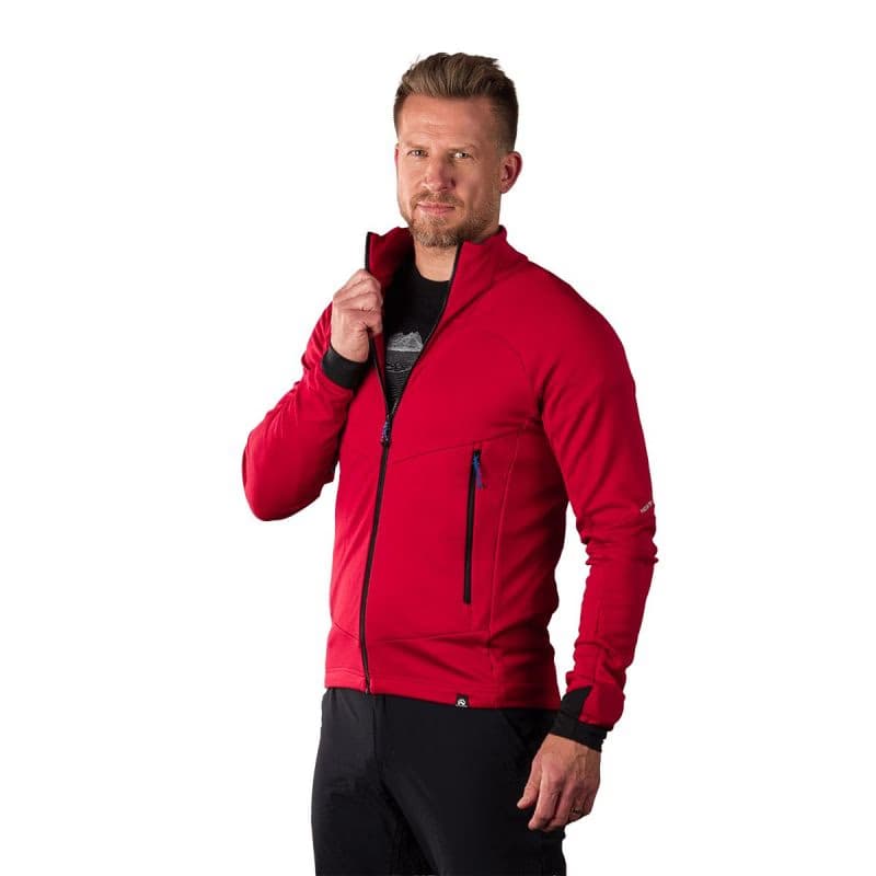 Pánska turistická flisová mikina so zipsom NORTHFINDER JACINTO-360red 2