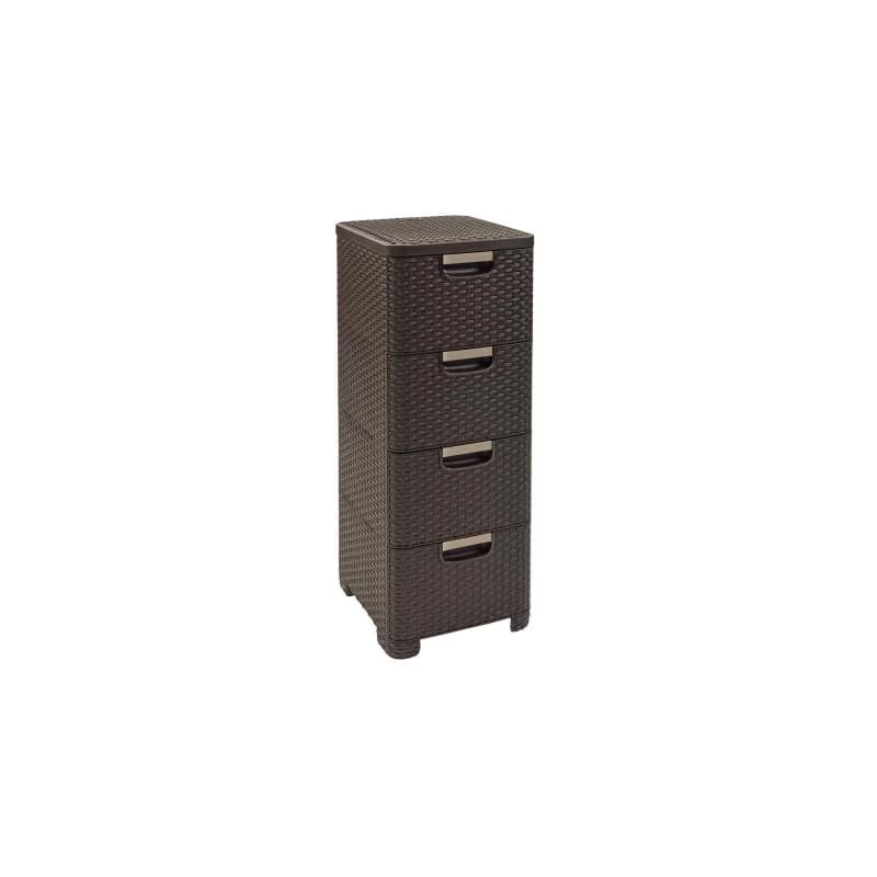 CURVER Zásuvkový regál RATTAN 4x14L | hnedá 1