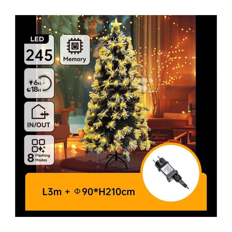 B.V. - LED Vonkajší vianočný stromček 245xLED/6W/230V/8 funkcií 210cm IP44 teplá biela B10303Y2P