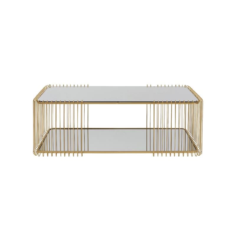 Wire Double konferenčný stolík mosadzný 120 cm 1