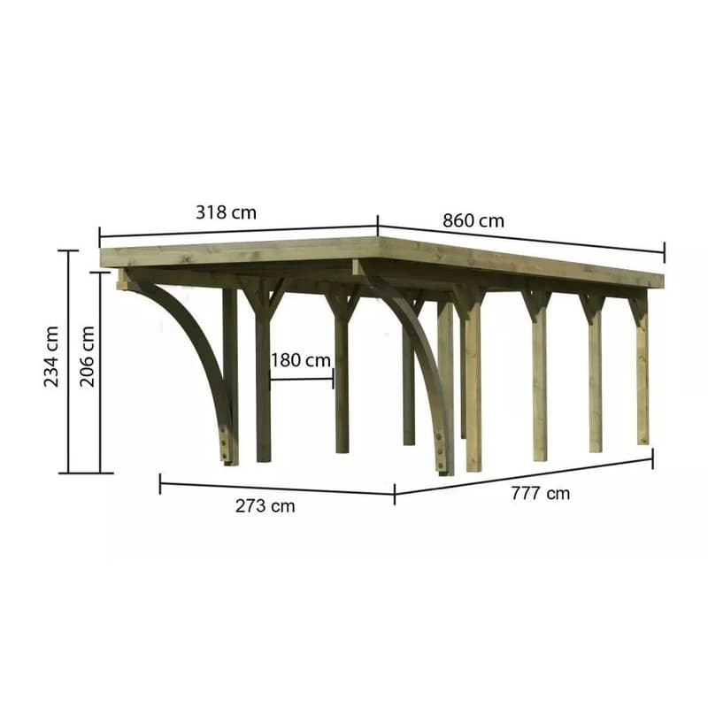 Drevený prístrešok / carport CLASSIC 3C Lanitplast 5