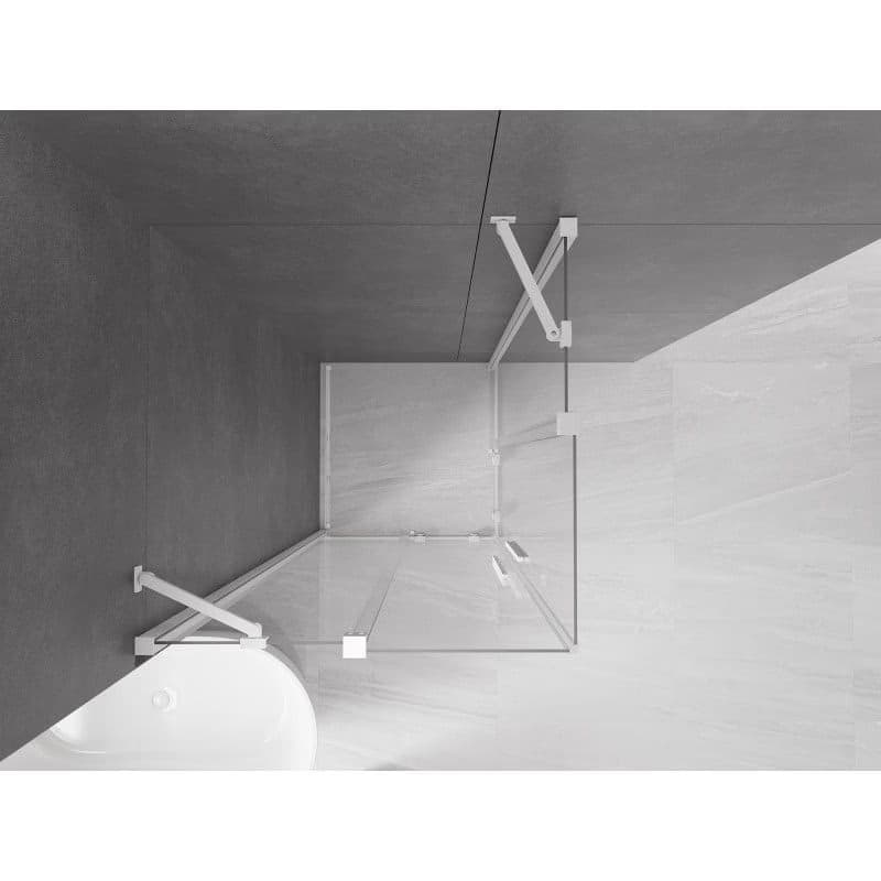 MEXEN/S - Velar Duo štvorcový sprchovací kút 90 x 90, transparent, biela 871-090-090-02-20 5