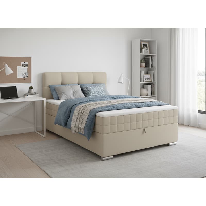 Elvisia Manželská posteľ ALPINA Boxspring | 120 x 200 cm Farba: Béžová / Vinci 23 4