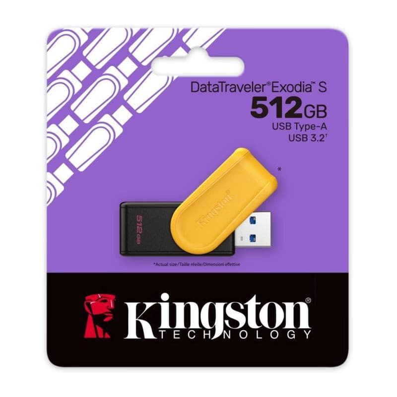 Kingston Flash Disk 512GB USB3.2 Gen 1 DataTraveler Exodia S (Black + Yellow) 3