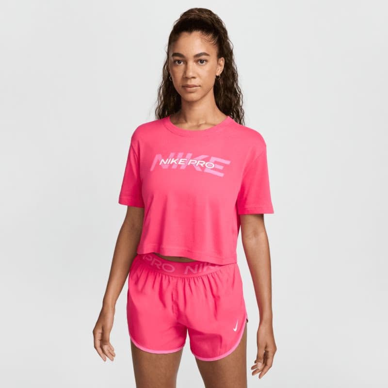Dámske tréningové tričko s krátkym rukávom NIKE PRO W SS CRP TEE FA24-629 ASTER PINK 3