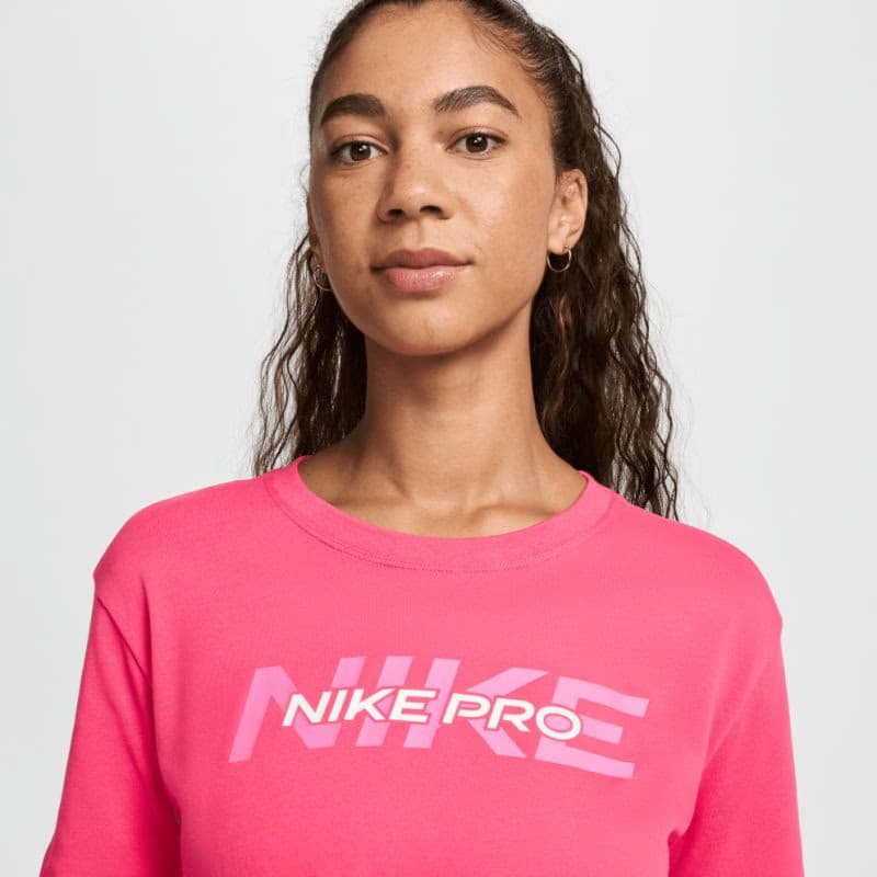 Dámske tréningové tričko s krátkym rukávom NIKE PRO W SS CRP TEE FA24-629 ASTER PINK 6