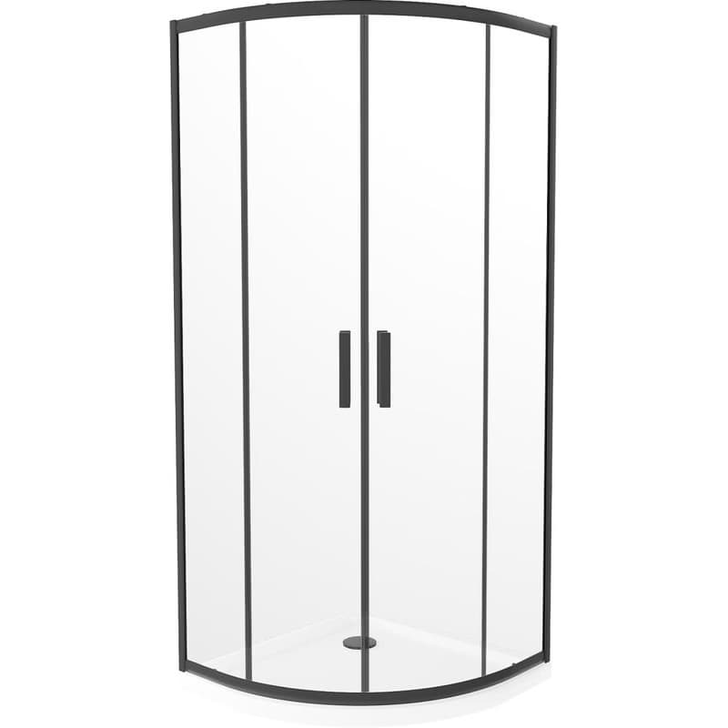 MEXEN/S - Rio Sprchovací kút 80 x 80, transparent, čierny + vanička vrátane sifónu 863-080-080-70-00-4110B