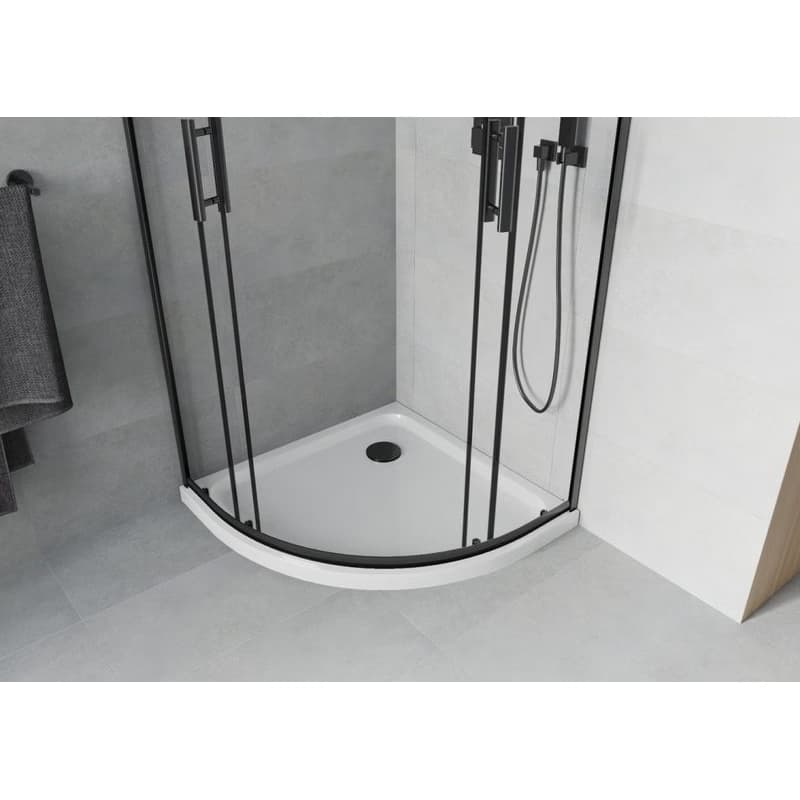 MEXEN/S - Rio Sprchovací kút 80 x 80, transparent, čierny + vanička vrátane sifónu 863-080-080-70-00-4110B 5