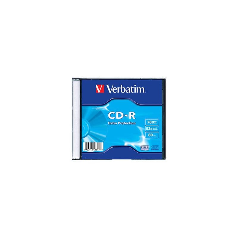 Verbatim CD-R, 43347, DataLife, 1-pack, 700MB, Extra Protection, 52x, 80min., slim box, pre archiváciu dať 1