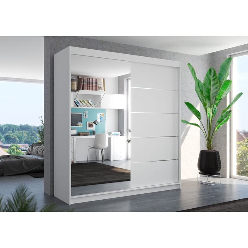 ArtAdrk Šatníková skriňa OLIVER | biela 200 cm 1