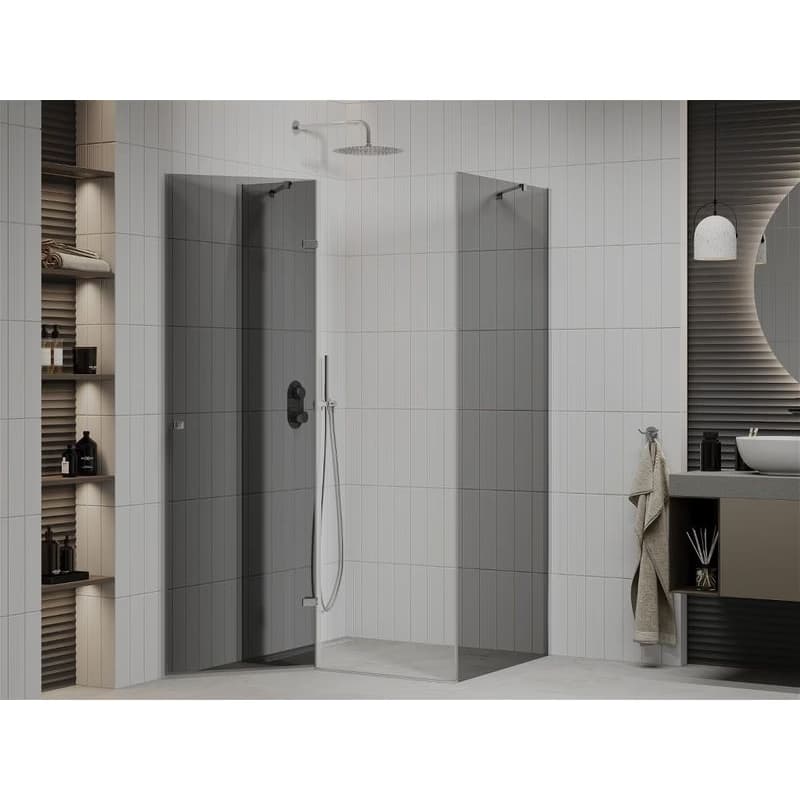MEXEN/S - ROMA sprchovací kút 70x90, grafit, chróm 854-070-090-01-40 3