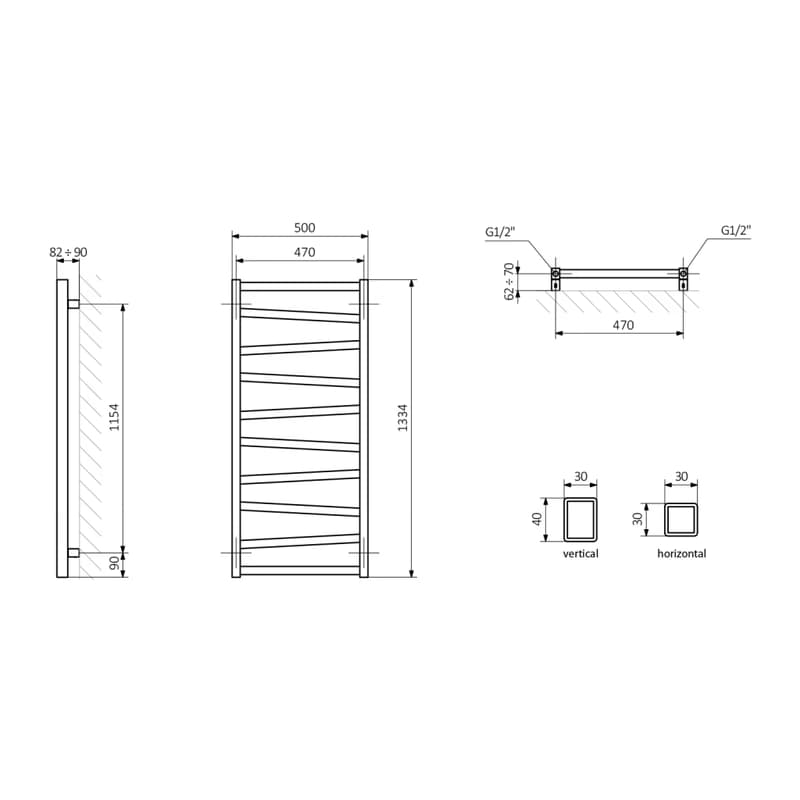 SAPHO - ZIG vykurovacie teleso 500x1334, antracit ZG513A 6