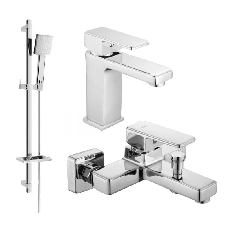 MEXEN/S - Cetus DQ45 SET vaňová a umývadlová batéria, chróm 744303DQ45-00 1