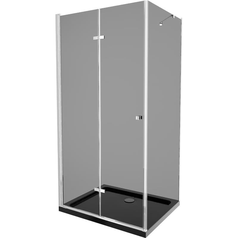 MEXEN/S - Lima sprchovací kút 80x120, grafit, chróm + čierna vanička so sifónom 856-080-120-01-40-4070 1