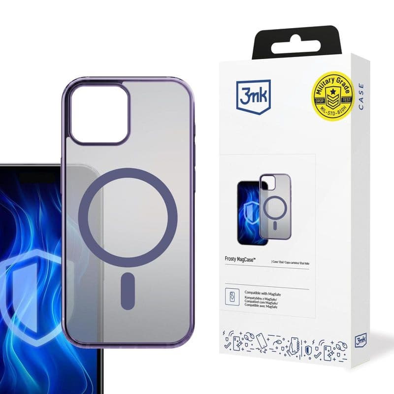 3mk ochranný kryt Frosty MagCase Purple pre Apple iPhone 13 1