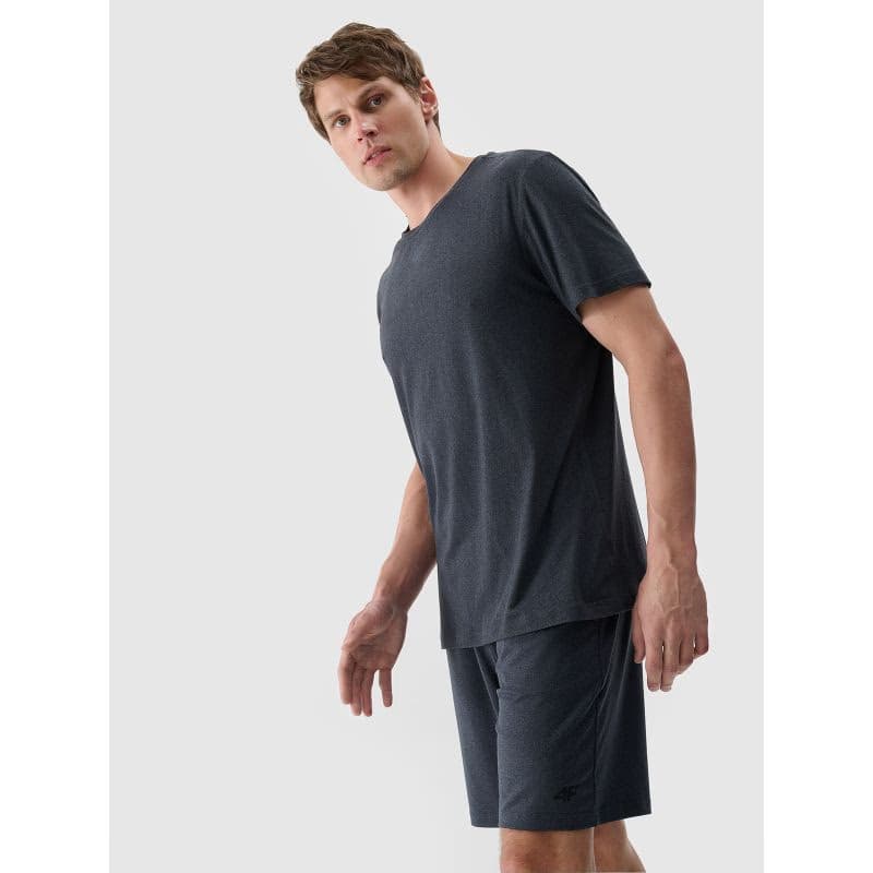 Pánske tréningové tričko s krátkym rukávom 4F TSHIRT FNK M1344-22M-ANTHRACITE MELANGE 2