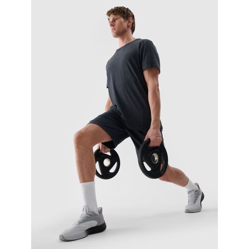 Pánske tréningové tričko s krátkym rukávom 4F TSHIRT FNK M1344-22M-ANTHRACITE MELANGE 5