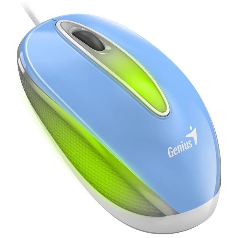 Genius DX-Mini / Myš, drôtová, optická, 1000DPI, 3 tlačidlá, USB, RGB LED, modrá 1