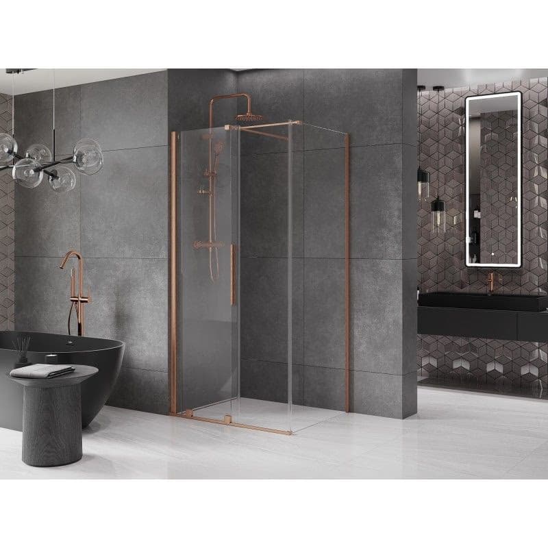 MEXEN/S - Velár sprchovací kút 100 x 90, transparent, kartáčovaná meď 871-100-090-01-65 6