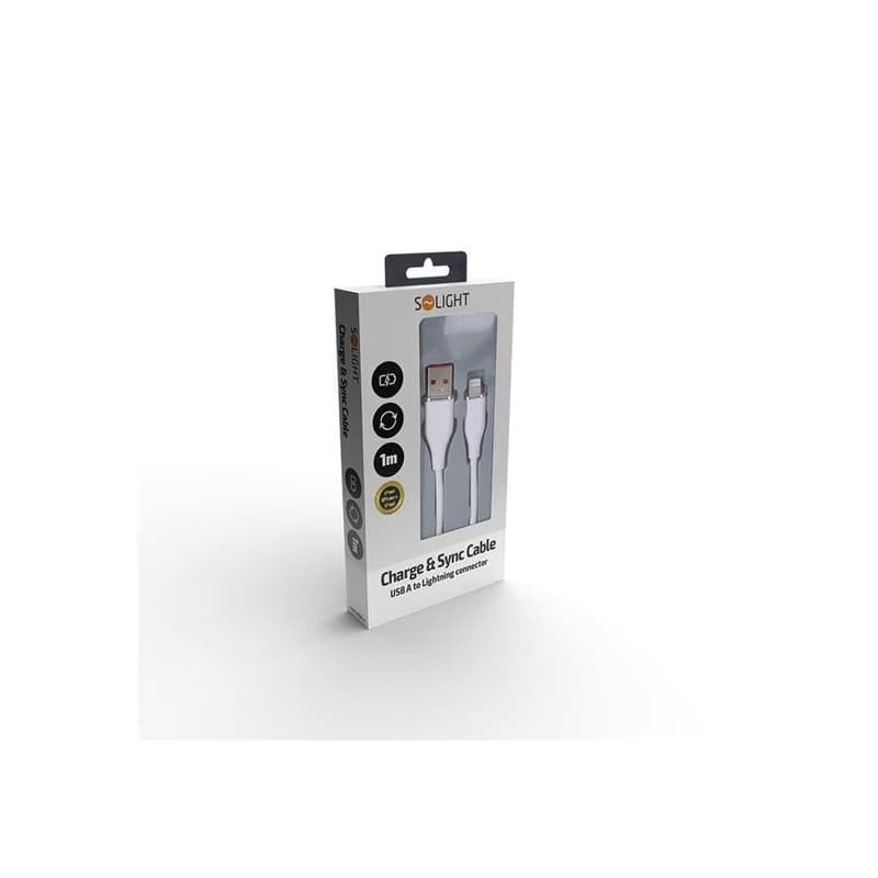Solight lightning kábel, USB 2.0 A konektor - Lightning konektor, silikón, 1m 3