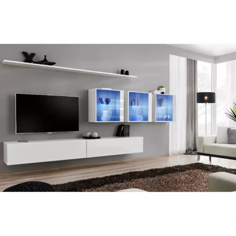 Obývacia stena Switch XVII Sklo +LED  Biely 1