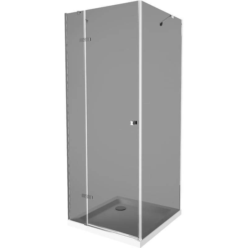 MEXEN/S - Roma sprchovací kút 80x80, grafit, chróm + biela vanička so sifónom 854-080-080-01-40-4010 1