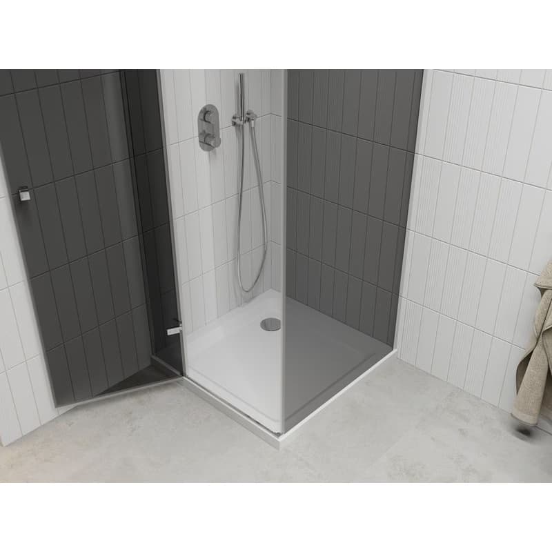 MEXEN/S - Roma sprchovací kút 80x80, grafit, chróm + biela vanička so sifónom 854-080-080-01-40-4010 5