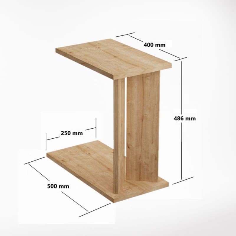 Príručný stolík / Odkladací stolík Lun - Sapphire Oak 3