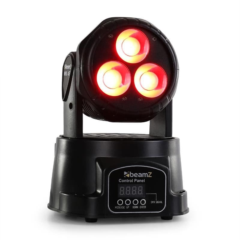 Beamz MHL-45 DMX Mini, pohyblivá hlava, wash, 3 x 15 W, COB LED, DMX 1