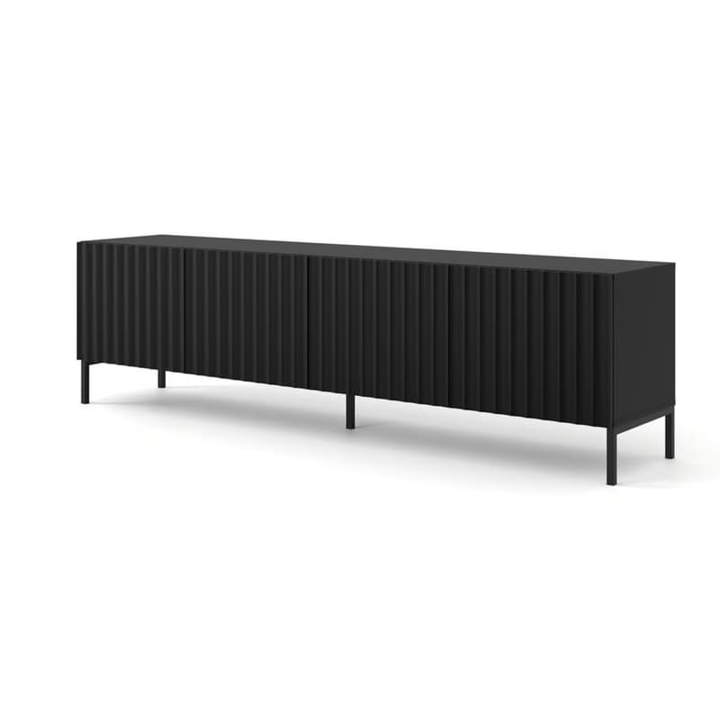 ArtBm Tv stolík WAVE 200 | 4D Prevedenie: Biela mat / čierne nohy 3